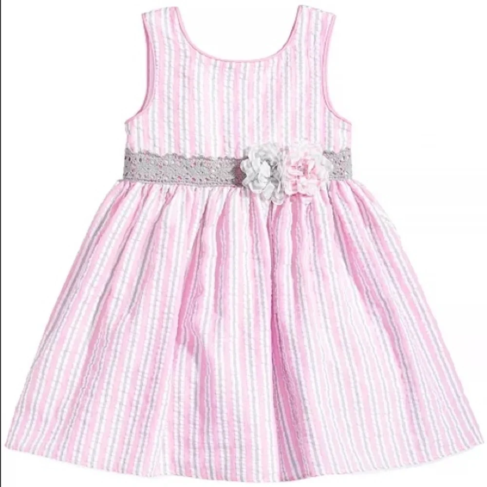 Marmellata Girls, Pink Seersucker Dress, Barbiecore, Size 18M